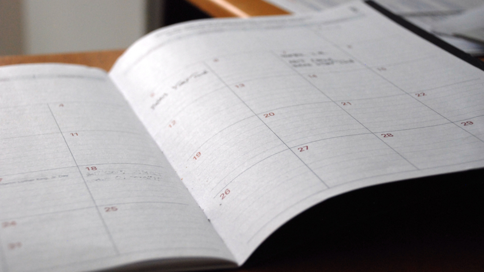 Calendar - finding time to write a book